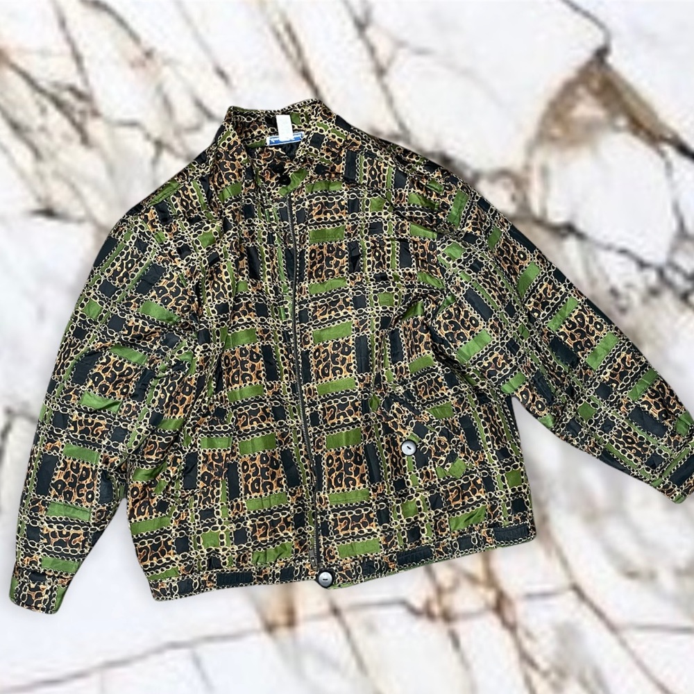 Vintage Anna and Frank silk animal print coat.